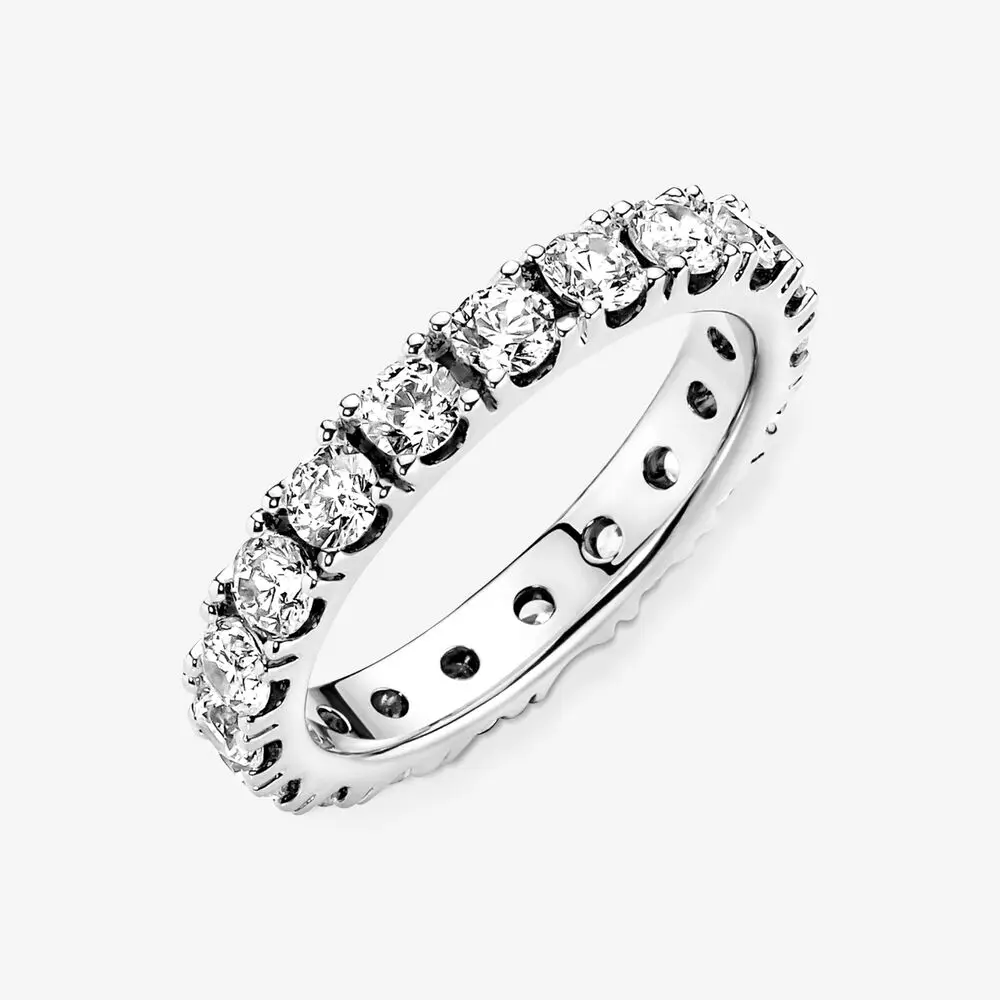 Pandora-Bague en Argent S925 pour Femme, Diamant Kling, Bague NucleoEternity, Bijoux Classiques de Luxe pour Travailleurs, Cadeau de ixd'Anniversaire