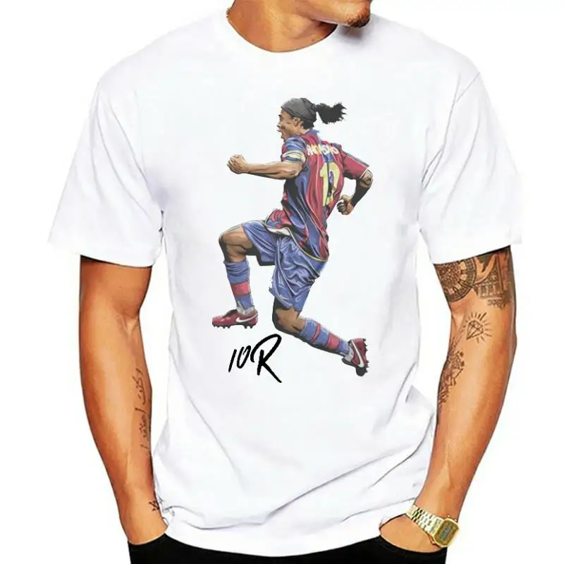

Новинка, Ronaldinho, Высококачественная женская футболка с иллюстрацией 'r10», лето 2021, мужские футболки высокого качества, футболки для ботаника