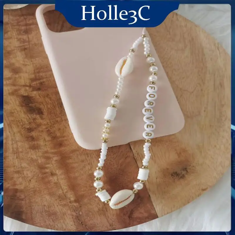 

Letters Mobile Phone Fashion Simple Natural Practical Five-pointed Star Pearl Beautiful Lanyard Shell Portable Durable