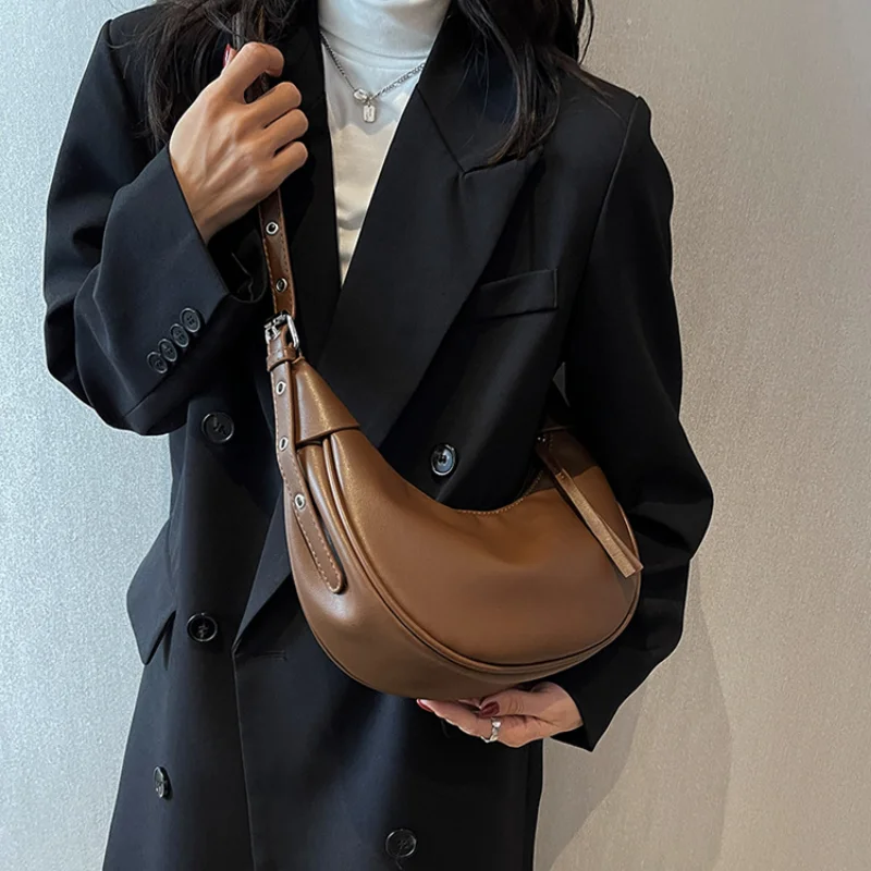 

Винтажная женская сумка через плечо с текстурой, повседневный модный вместительный Хобо с регулируемыми ремнями, мешок для пельменей