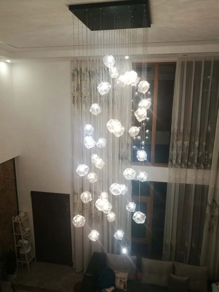

Modern Led Crystal Chandelier For Staircase Luxury Glass Long Hanging Lamps New Creative Cristal Lustre Indoor Lighting Fixtures
