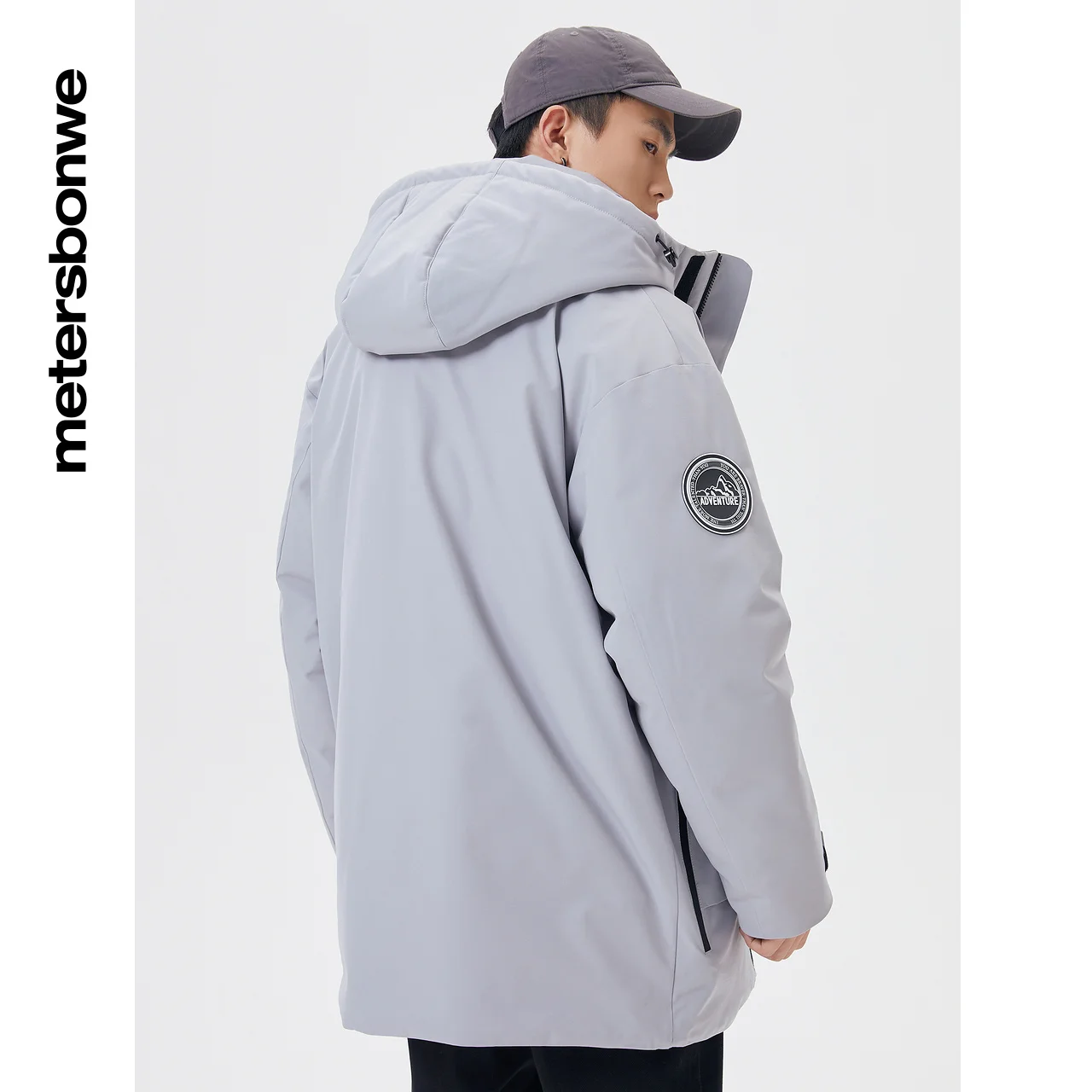 Metersbonwe Long Down Jacket Men Winter Warm 80% Gray Duck Down Hooded Men Anti-snow Winter Down Coat Brand Outerwear Warm Coat
