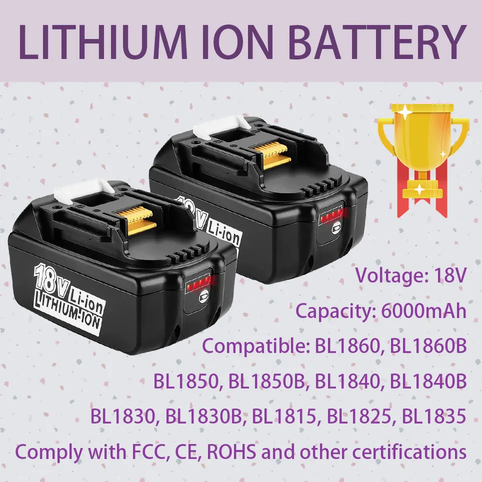 

[Upgrade version] Makita replacement lithium battery 18V battery BL1860 BL1850B BL1850 BL1840 BL1830 BL1820 BL1815 LXT-400