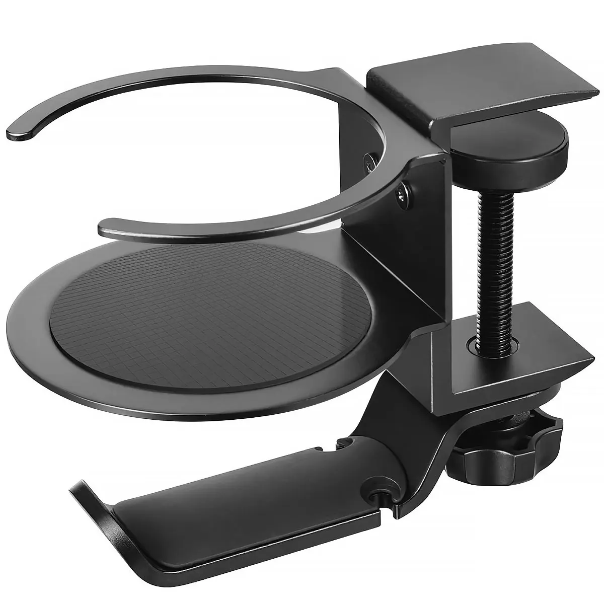 

Headphone Hook Cup Holder Anti Spill Flexible Desktop Cup Holder Scratchproof Headphone Hanger Under Desk 360° Swivel Headset