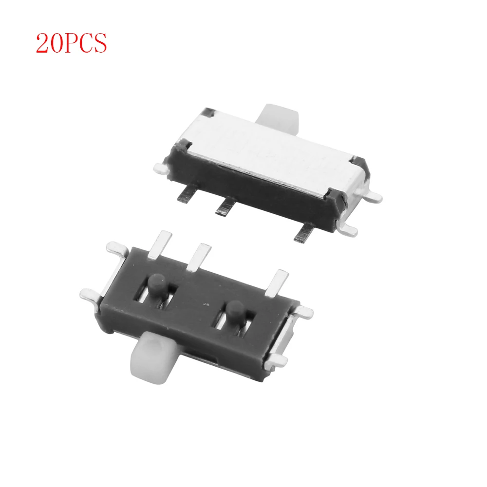 

20Pcs 7 Pin Mini Slide Switch On-OFF 2 Position Micro Slide Toggle Switch 1P2T H=1.5MM Miniature Horizontal Slide SMD Switch