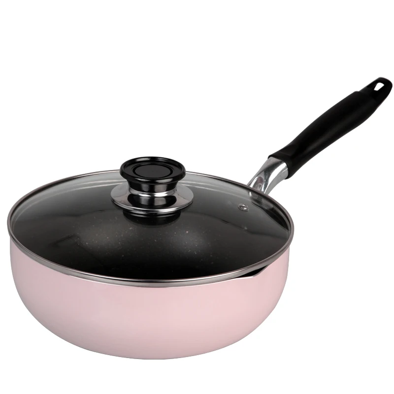 

Сковорода антипригарная розовая, 24/26/28 см, медицинский камень