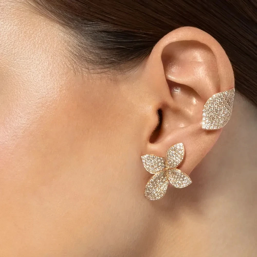 Лето 2022 новинка Iced Out роскошные блестящие серьги Cz Fashion Micro Pave с большим цветком