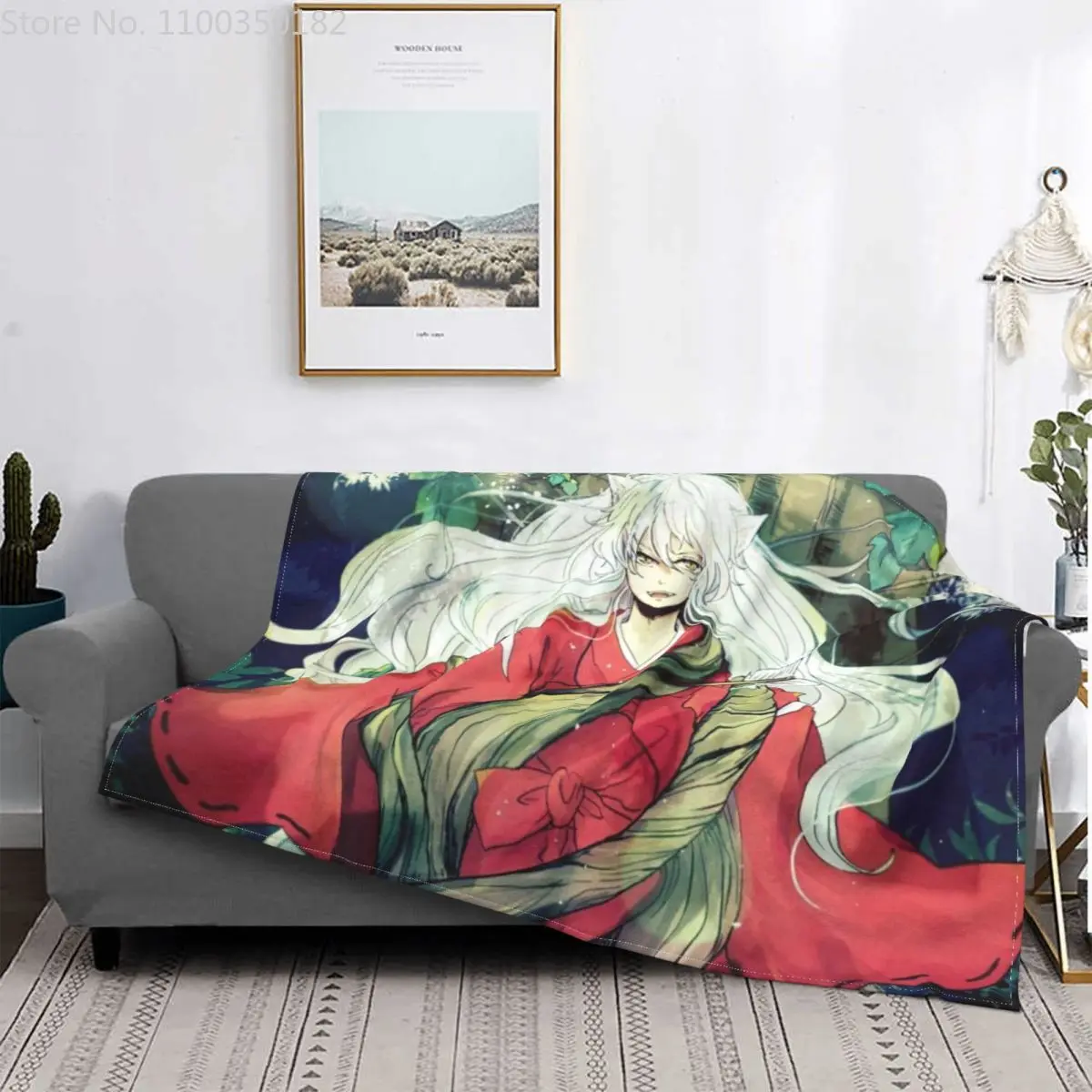 

Classical Japanese Anime Inuyasha Blanket 3D Cartoon Printed Blanket Anime Character Blanket Flannel Blankets Sofa Blanket Decor