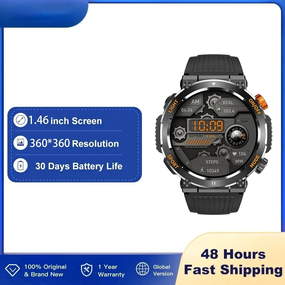 Смарт-часы HT17 мужские с поддержкой Bluetooth и голосового помощника 1 46 дюйма экран
