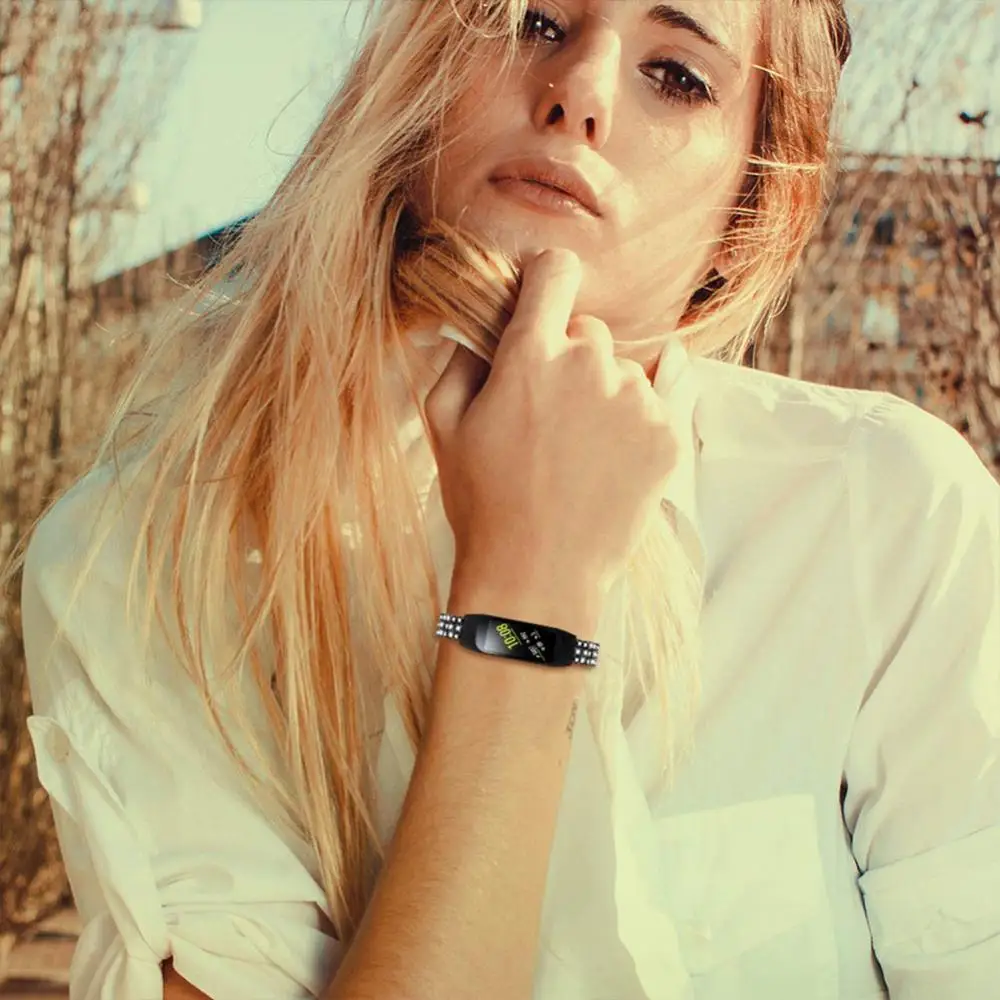 

Сменный металлический ремешок со стразами для браслета Xiaomi Mi Band 3