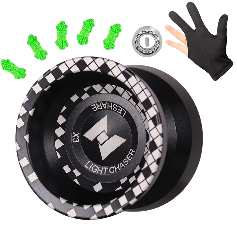 

LIGHT CHASER X3 Competitive Yo-Yo Alloy Yoyo for Beginners Easy to Return and Practise Tricks with Glove and Strings