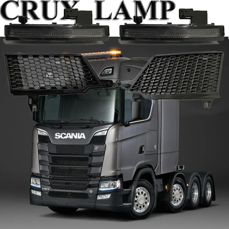 

1 пара радиаторов 2307647 2307649 и 2 светодиодных лампы для солнцезащитного козырька 2252794, подходит для грузовиков SCANIA R650 S730 S500