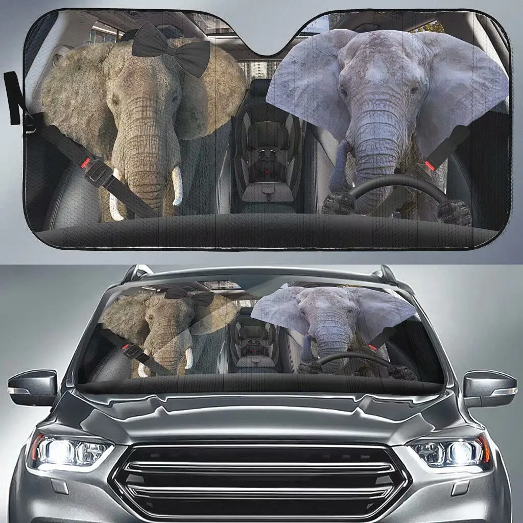 

Солнцезащитный козырек для лобового стекла, солнцезащитный козырек для автомобиля с изображением слона