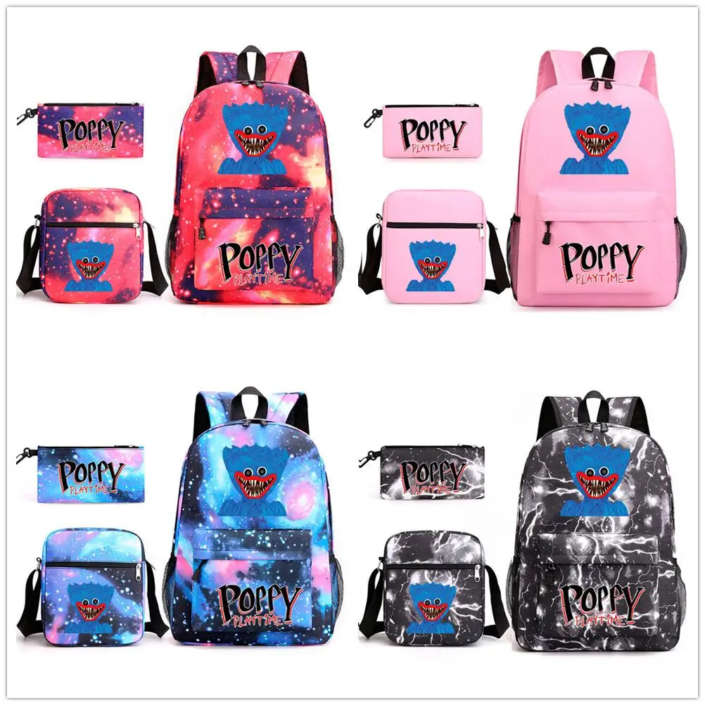 

New 2022 Huggy Wuggy Poppy Playtime Terror Game Backpack Three-Piece Set Shoulder Bag+Backpack+Pen Bag 3 In 1 Teens Fans Gift