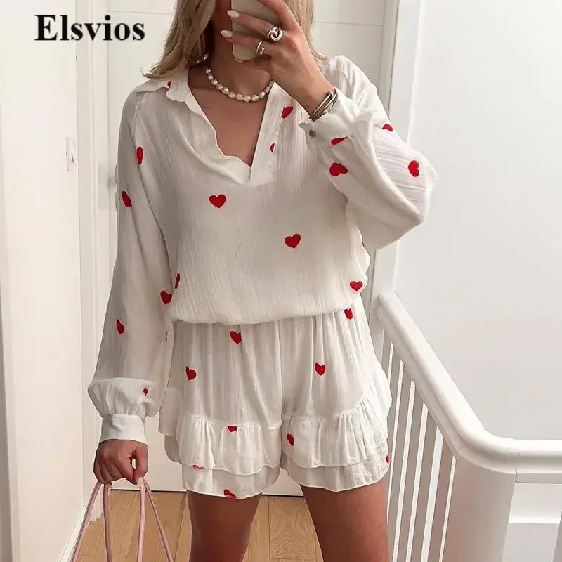 Женская домашняя одежда повседневная модный комплект из хлопка и льна с оборками