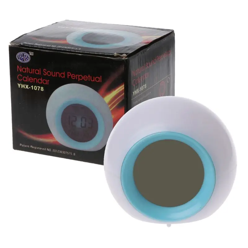 Alarm Glowing Hot 7 Color Change Thermometer With Nature Sound