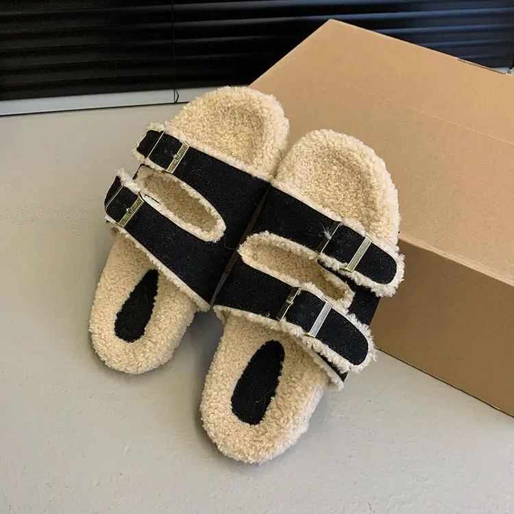 Женские меховые шлепанцы роскошные на платформе плюшевые мягкие дизайнерские