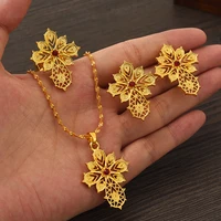 ethiopian cz cross baby size flower cross jewelry set ethiopia gold eritrea sets for womens habesha wedding party gift