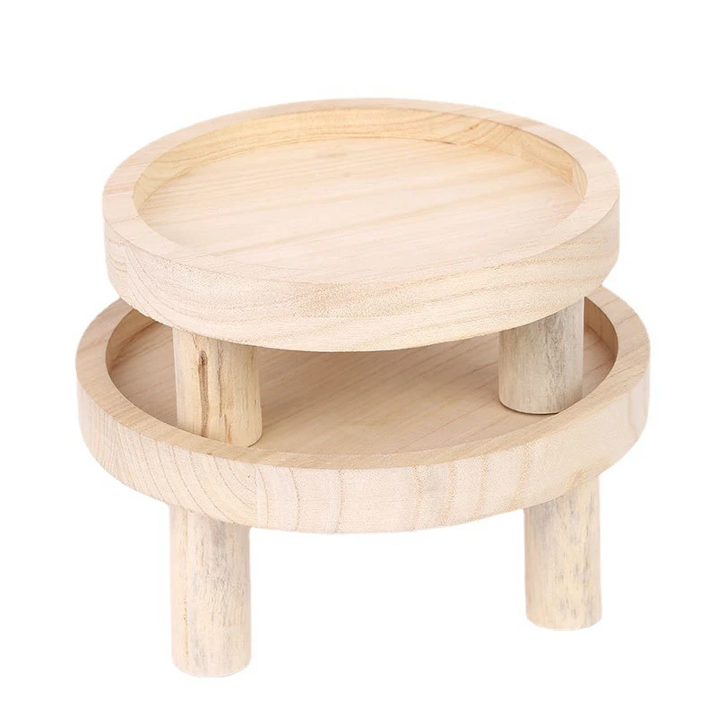 

2Pcs Mini Wooden Stool Display Stand, Round Wooden Flower Stool Display Stand, For Indoor Outdoor Home Garden Decor
