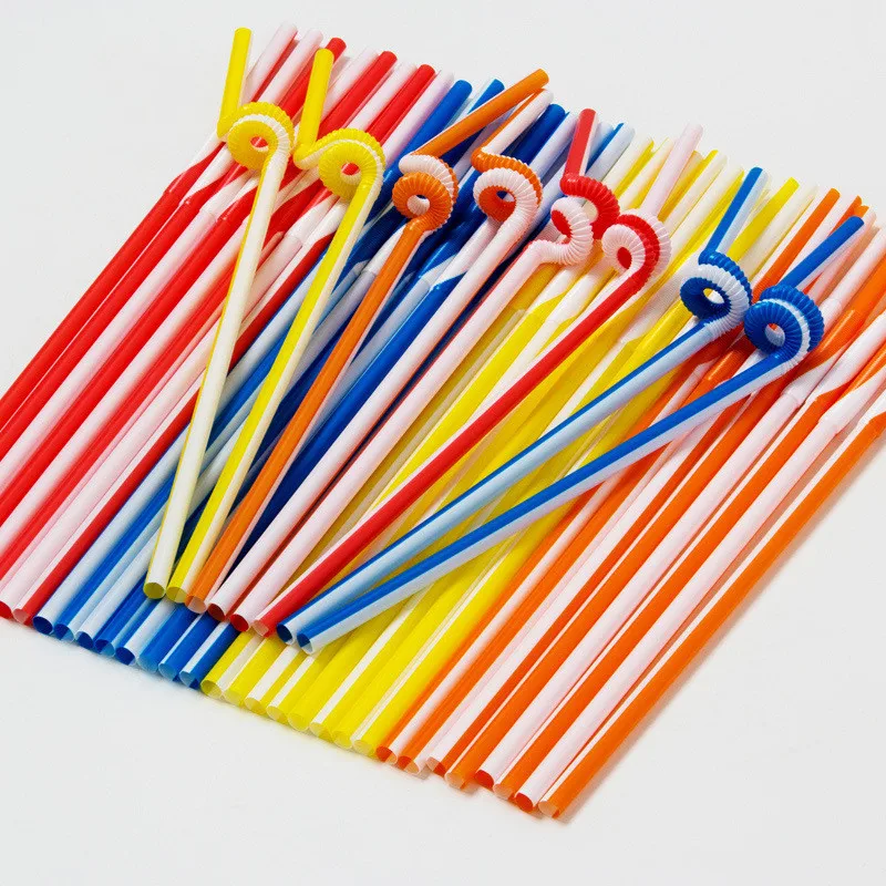 

100-600 шт. разноцветные пластиковые соломинки для кухонных напитков, одноразовые гибкие пластиковые аксессуары для свадебной вечеринки