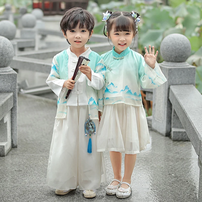 

Baby Hanfu, Boys' Ancient Clothing, Spring and Autumn Style Set, Chinese Style, Children's Traditional Chinese School Clothing,