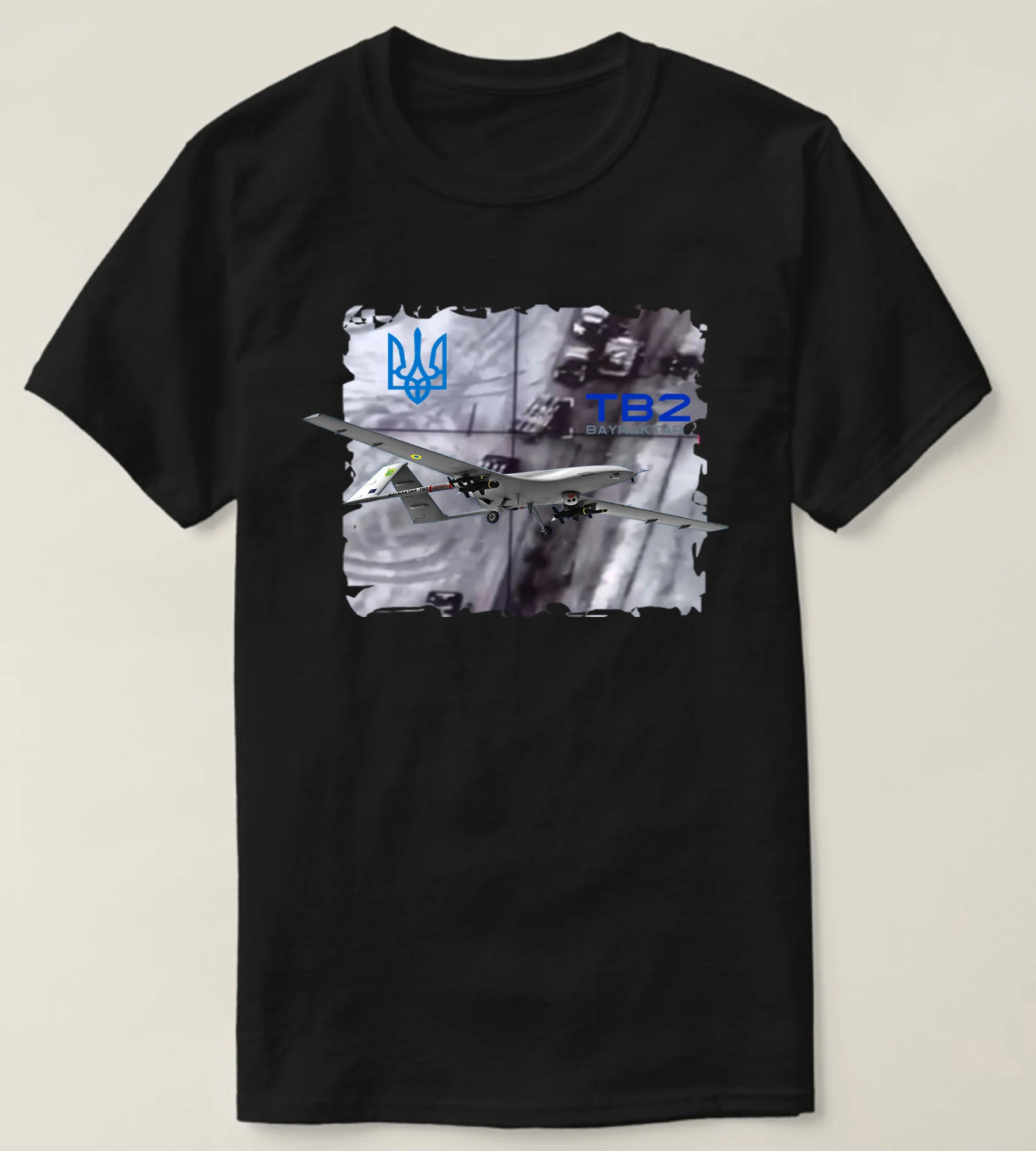 

Ukraine TB2 Bayraktar UAV Attack T-Shirt. Premium Cotton Short Sleeve O-Neck Mens T Shirt New S-3XL