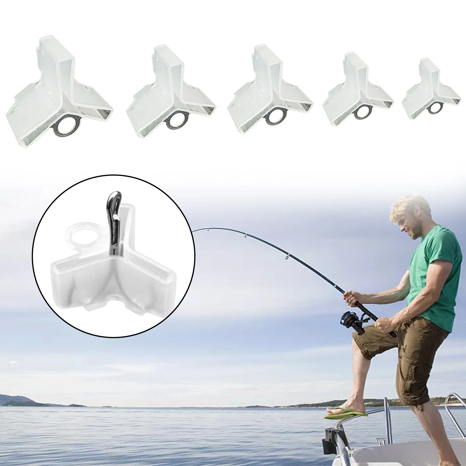 

500pcs/set Fishhook Protective Shells Three Anchor Hook Imitation Scraper Shell Fish Tackle Pesca Fishing Tools 1#+2#+3#+4#+5#