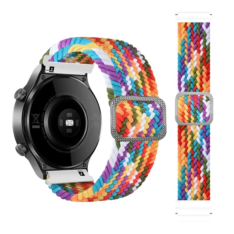 Фото Плетеный нейлоновый ремешок 22 мм 20 мм для Samsung Galaxy Watch 7 6 5 4/Amazfit GTR Регулируемый ремешок с петлей для часов Huawei GT5-4-3-5 Pro №3