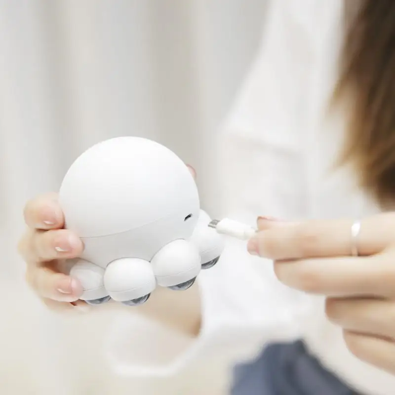 

Магнитный термомассажер Осьминог из поликарбоната, маленький восемь мини-массажеров для спорта, офиса, путешествий, нагревательный Массажер для плеч, подарок, Usb, Abs