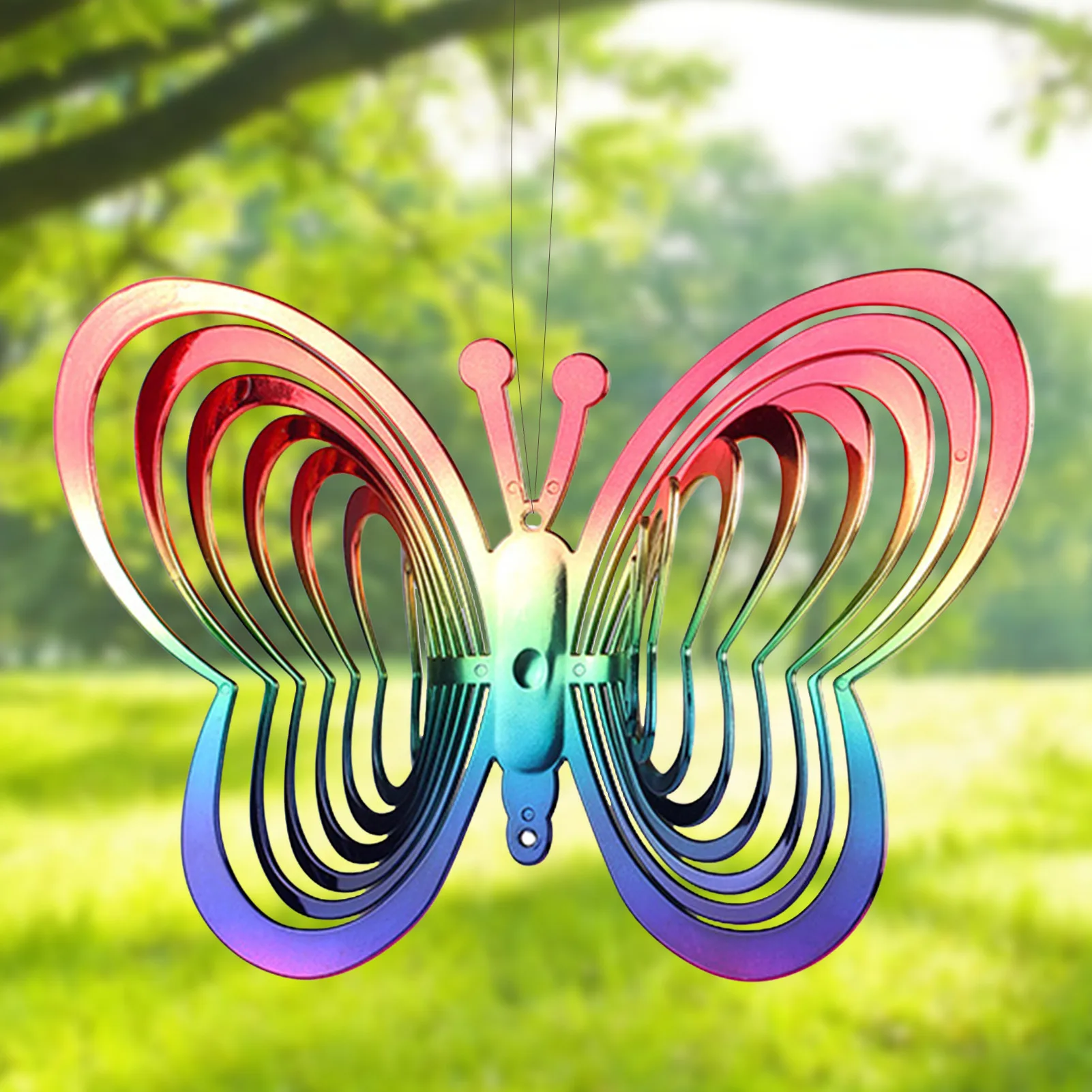 

Butterfly Wind Spinner ABS Wind Catcher Love Rotating Wind Chime Butterfly Reflective Scarer Hanging Ornament Garden Decoration
