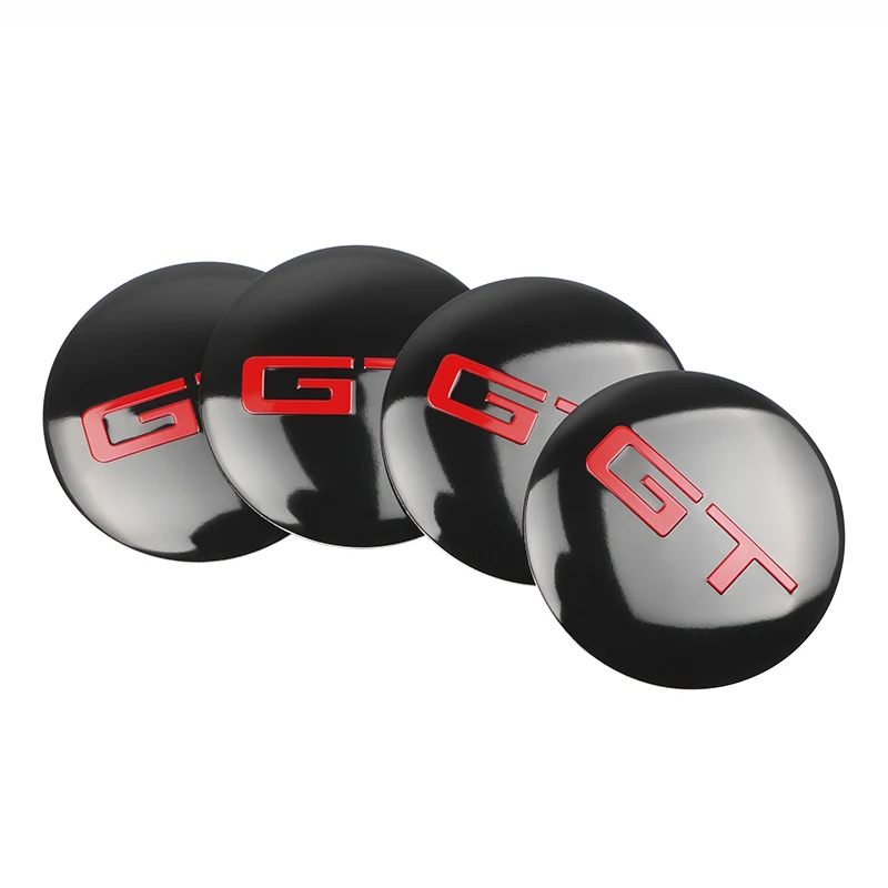 

4 PCS 56mm GT Emblem Wheel Center Hub Cap Aluminum Stickers Car Styling Auto Accessories Decoration For Alfa Romeo KIA ford BMW