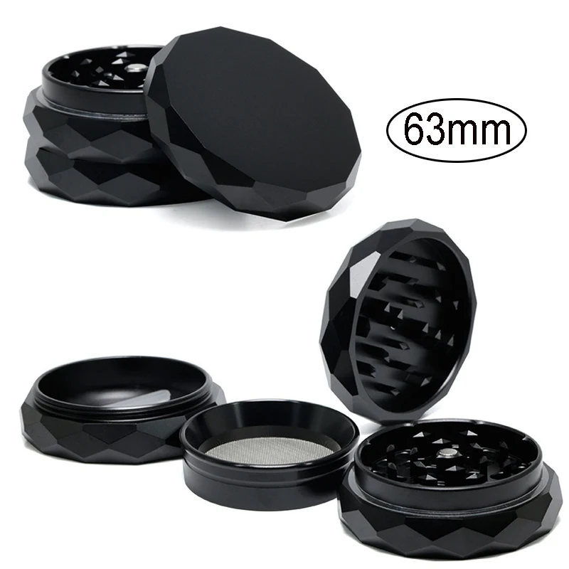 

Mosaic Crusher Weed Grinder 4 Layer Diamond Aluminium Alloy 63mm Diameter Herb Grinder for Smoking Tobacco Accessories