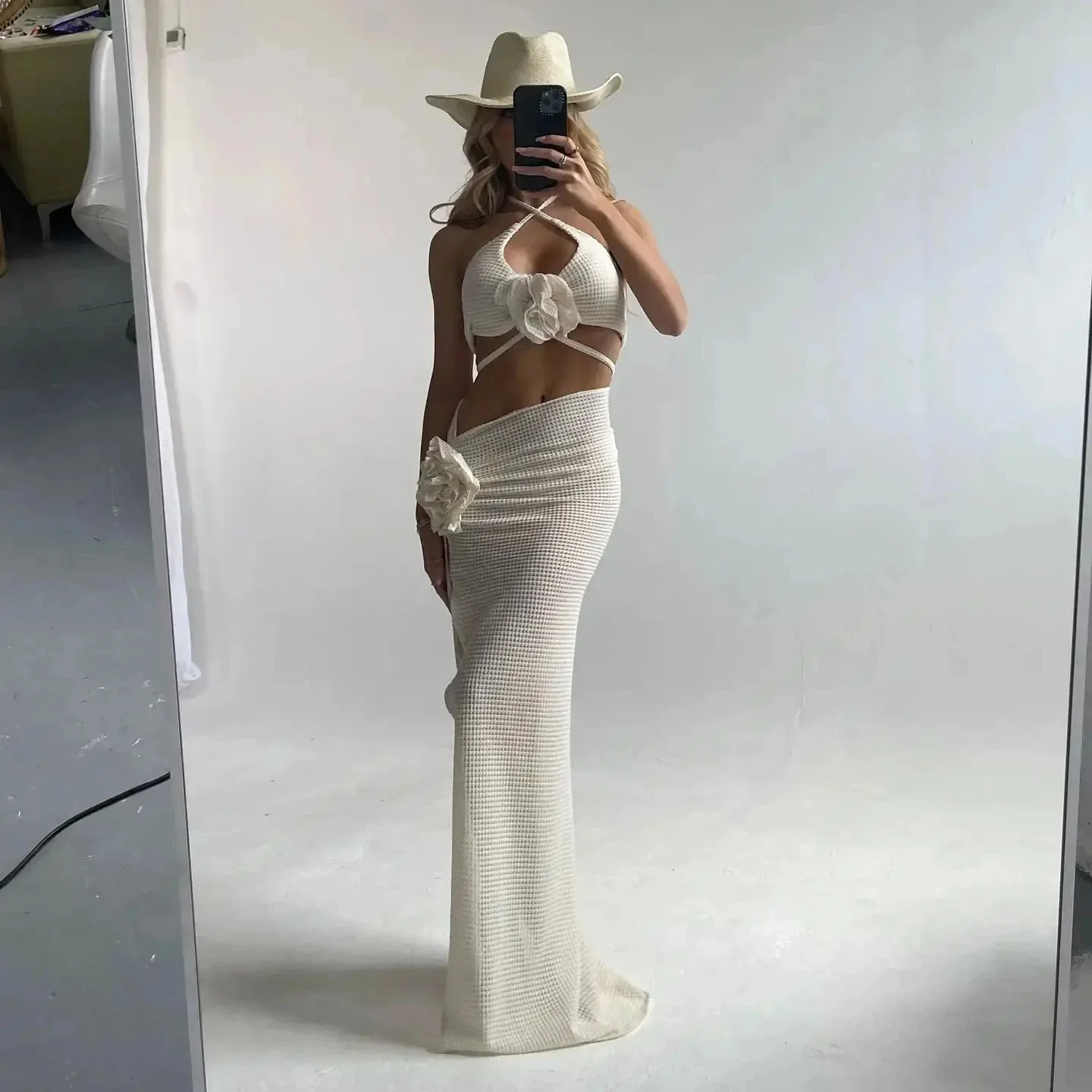 Комплект бикини из 3 предметов с юбкой