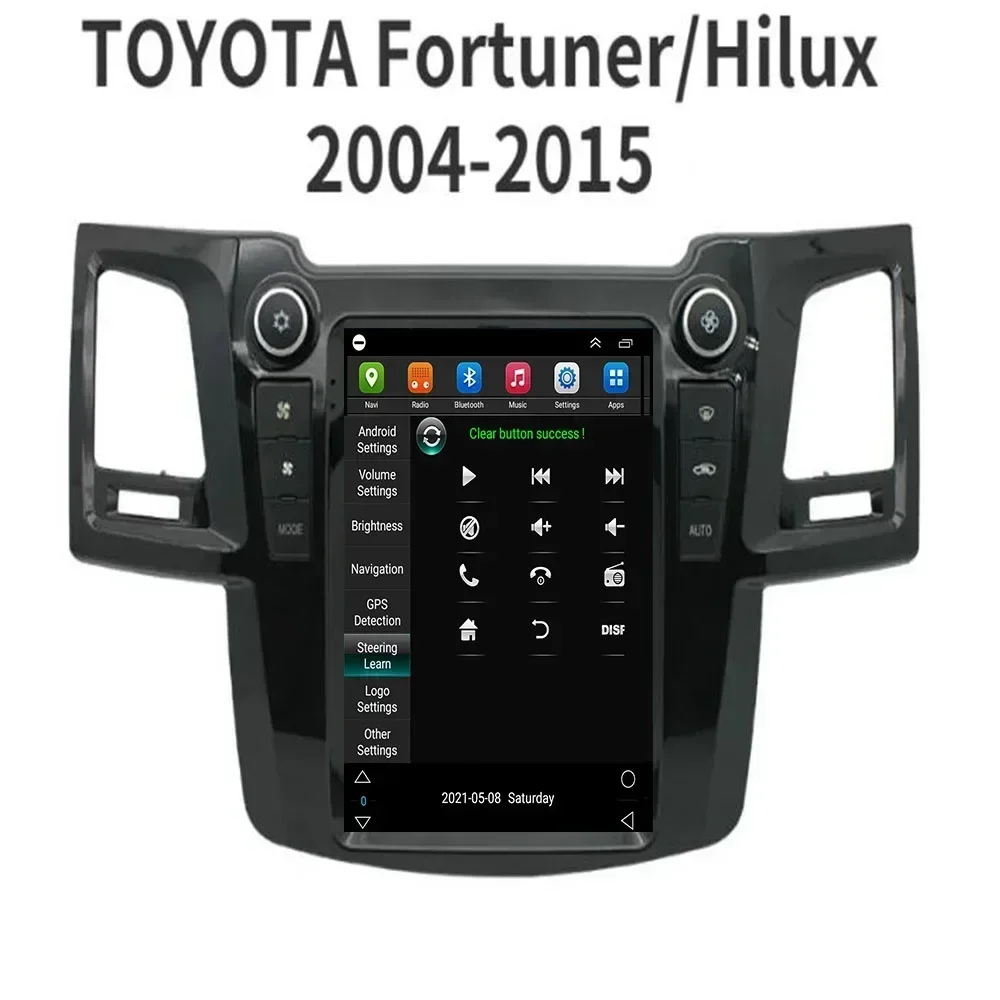 Для Tesla Style 2Din Android13 Автомобильный радиоприемник для TOYOTA FortunerHilux 2004-2015