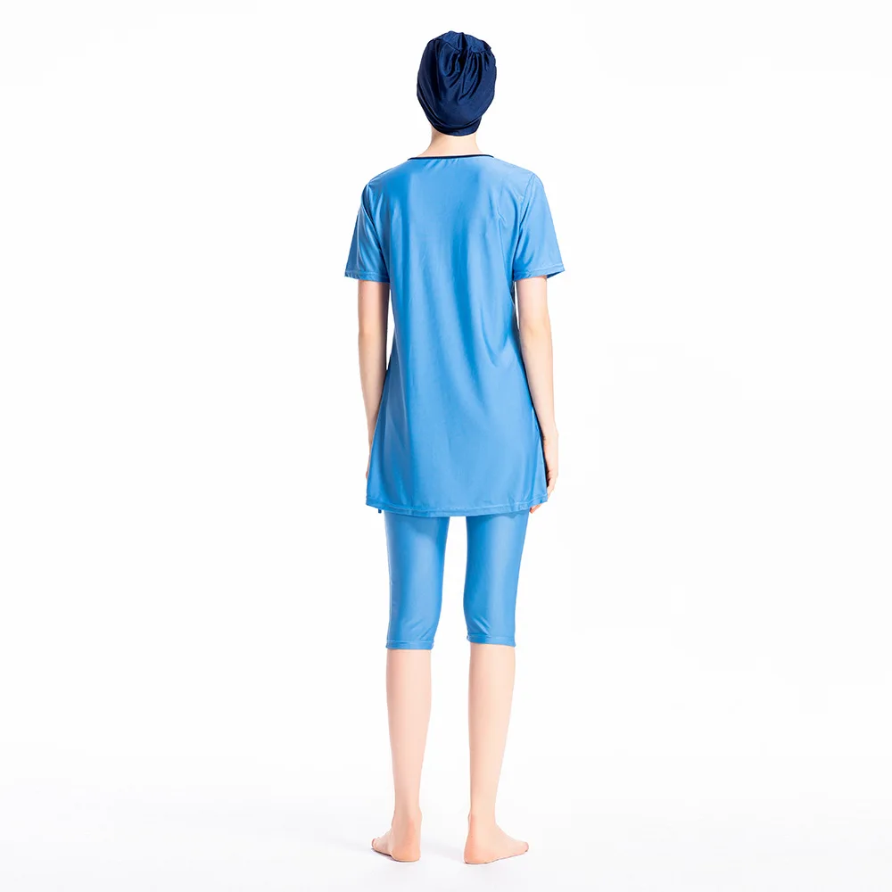 Muslim Swimwears for Women Three-Piece Set Rash Guard Long Sleeve Sun Protection Beachwear Scarf Islamic Hijab Modest Swimwear