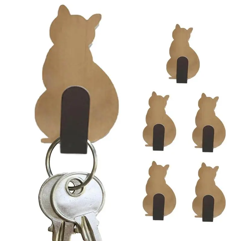 

Cat Key Hooks For Wall 6pcs Metal Cat Shaped Key Rack Organizer For Wall Decorative Adhesive Hooks Wall Mounted Hooks Decoration