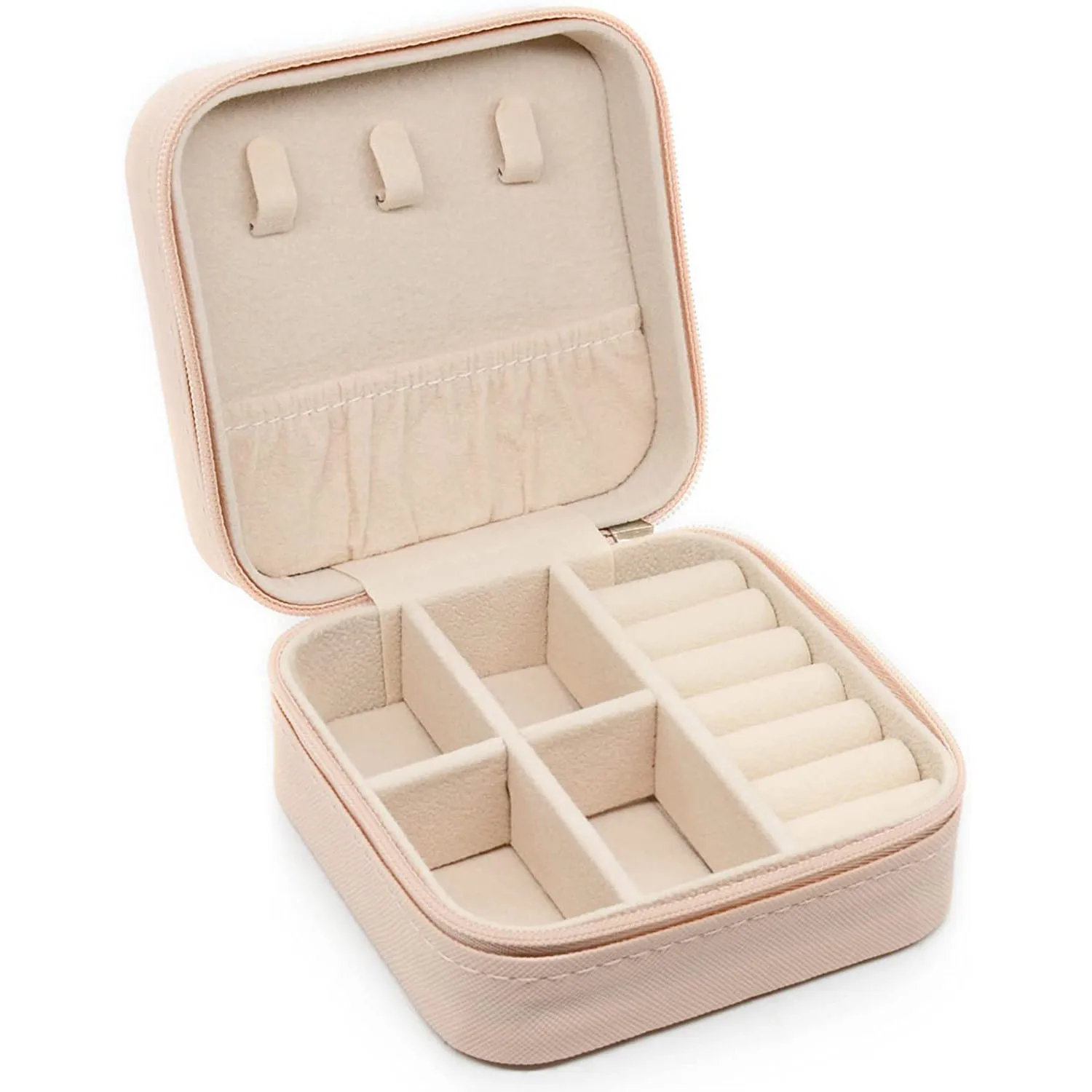 

Jewelry Travel Case with Mirror,Small Travel Jewelry Organizer, Portable Jewelry Box Travel Mini Storage Organizer Portable
