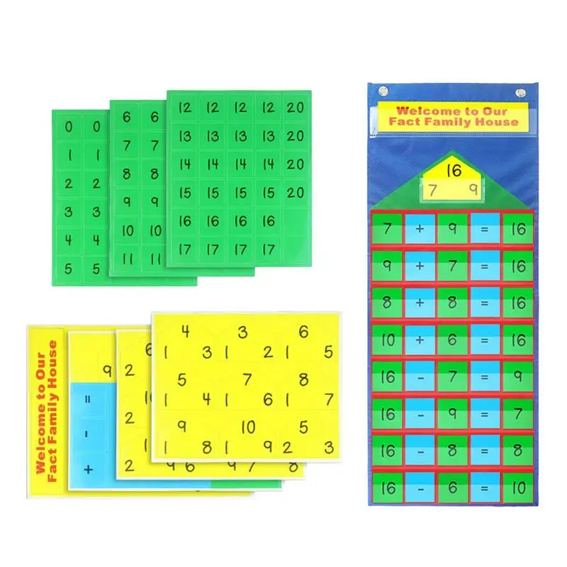 

Kids Educational Math Posters Chart Addition Subtraction Card Hanging Bag Classroom Teach Props Learning Tool