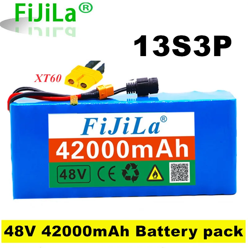 

48V Lithium-ionen Batterie 48V 42Ah 1000W 13S3P Lithium-ionen Akku Für 54.6VE-bike Elektro Fahrrad Roller Mit BMS with XT60 plug