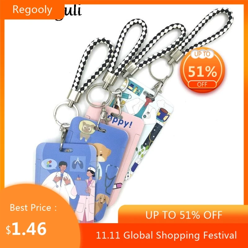 

Doctor Nurse Dogs Fashion Lanyard ID Badge Holder Bus Pass Case Cover Slip Bank Credit Card Holder Strap Kids Gifts Card Holder