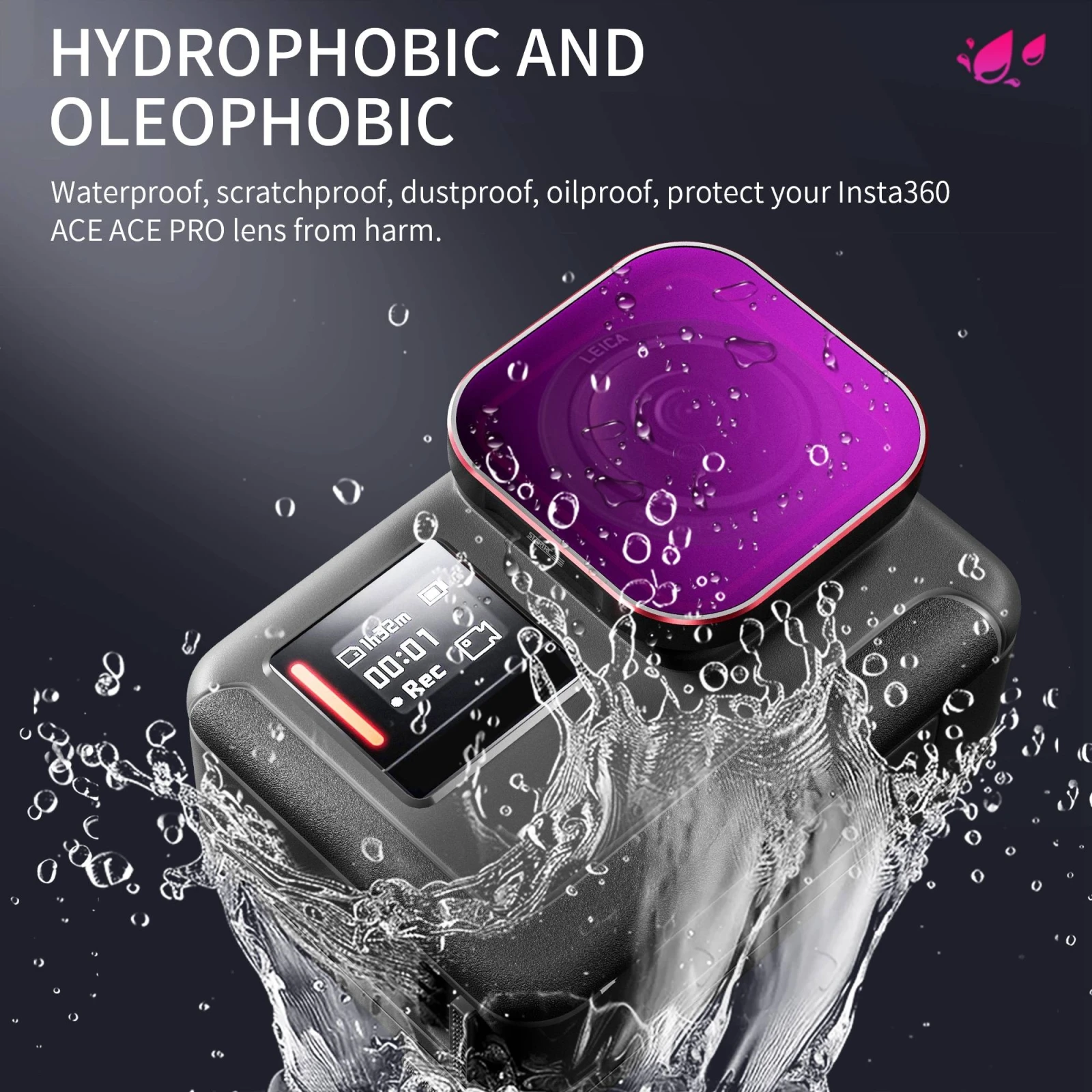 Набор водонепроницаемых фильтров STARTRC 4 в 1 для спортивной камеры Insta360 Ace / Pro PL + ND8
