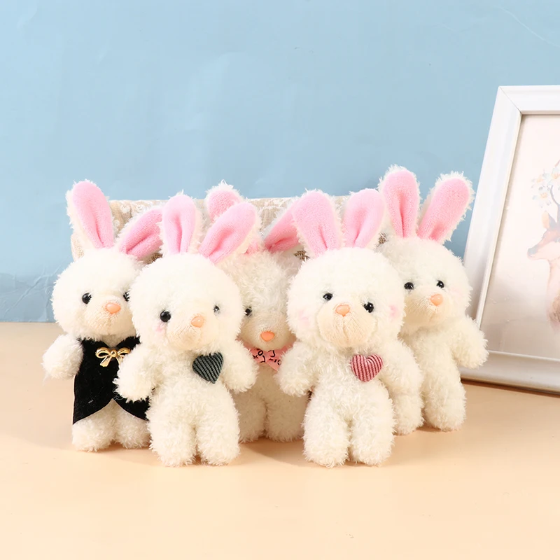 

1 PCS Cute Love Blush Little White Rabbit Soft Cotton Animal Plush Stuffed Toy KeyChai