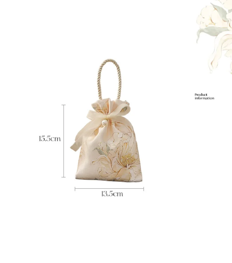 Новая свадебная сумка на шнурке с жемчужной подвеской портативная холщовая