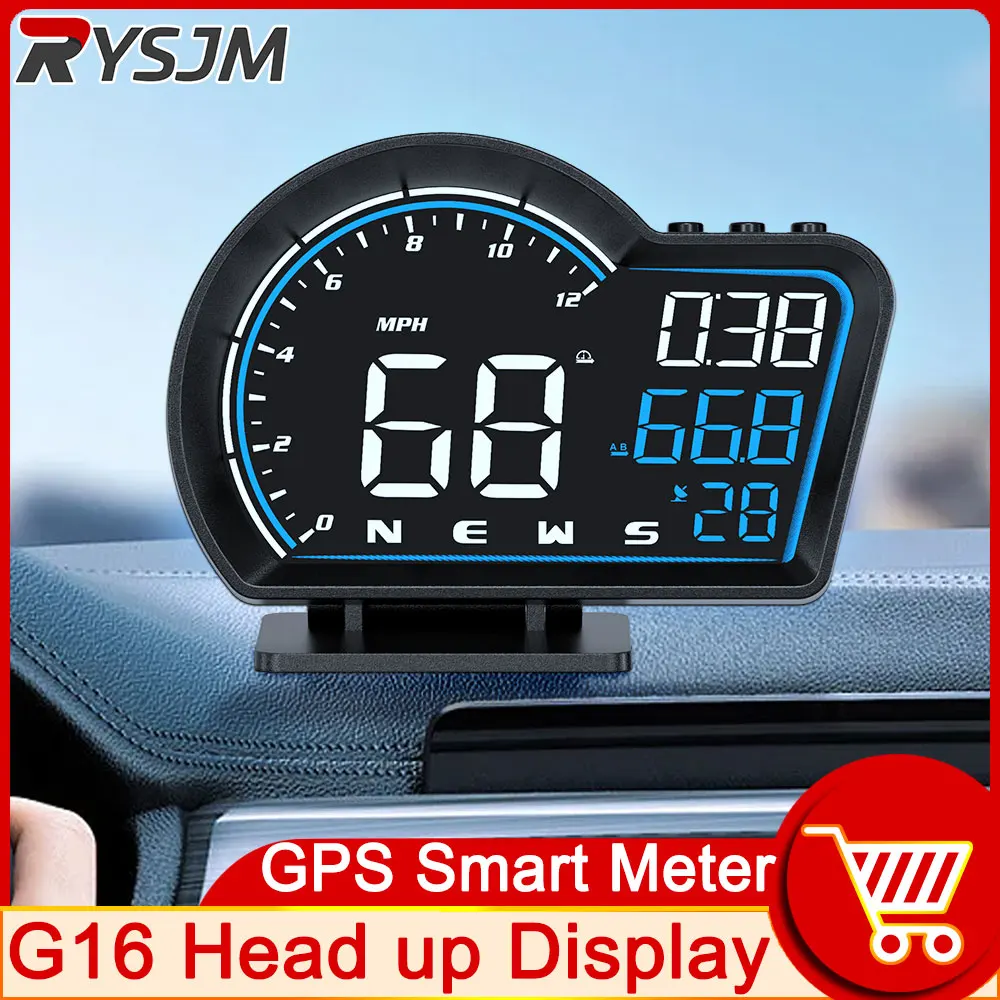 

HD G16 Automotive GPS HUD Head Up Display Speedometer Odometer Security Alarm Multifunction on-board Computer Car Electronics