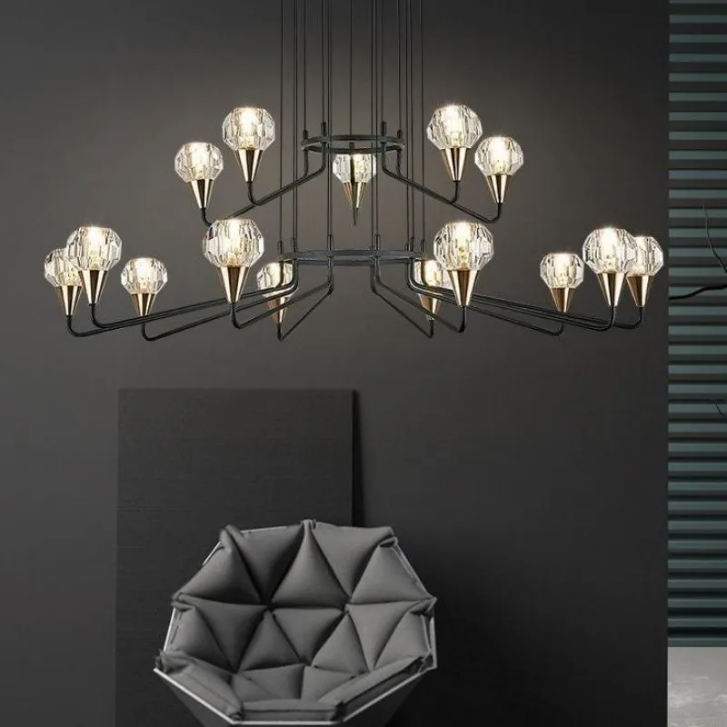 

Vintage chandelier LED Luxury Nordic crystal art light Living Room Dining Bedroom Hanging Lamp Loft Decor bedroom decore light