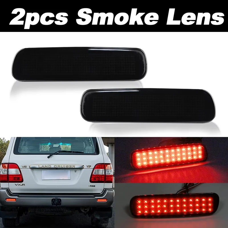 

2 шт. светодиодный отражатель заднего бампера для Toyota Land Cruiser 100 для LX470 1991-2007, сигнальная лампа, стоп-сигнал, автомобильные аксессуары