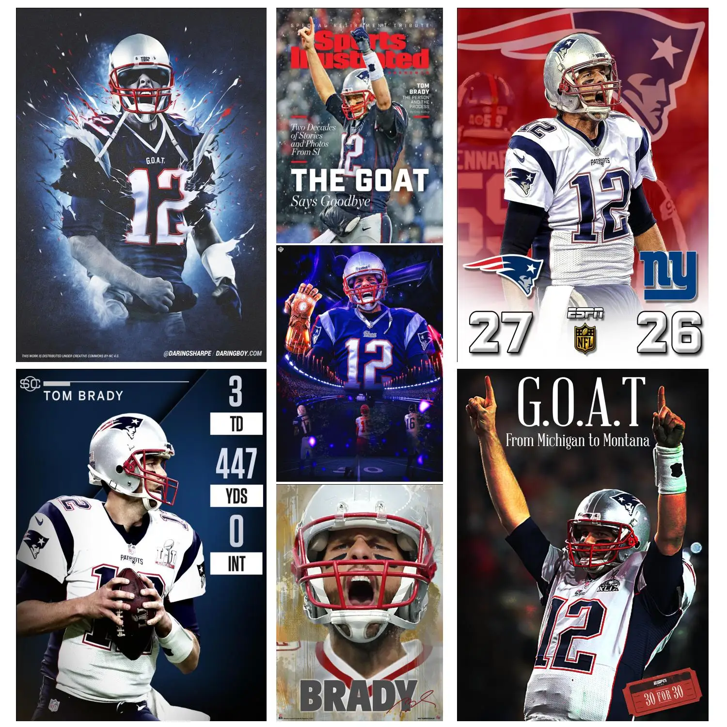 Том Брэди, плакат на холсте, декоративный художественный плакат и настенный художественный принт, современный семейный декор для спальни, плакаты