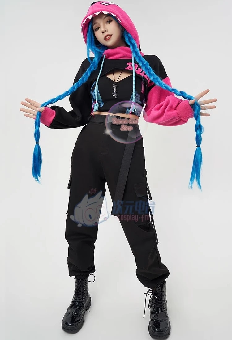 Игра LOL Arcane косплей Jinx Doujin модная толстовка с капюшоном костюмы аниме-лиги