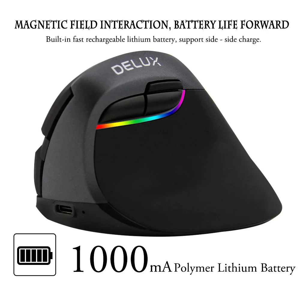 

Multi Color M618 Wireless Mouse MINI Dual Mode Rechargeable USB Mice Ergonomic Vertical Mouse 2400DPI Optical Mause For Laptop