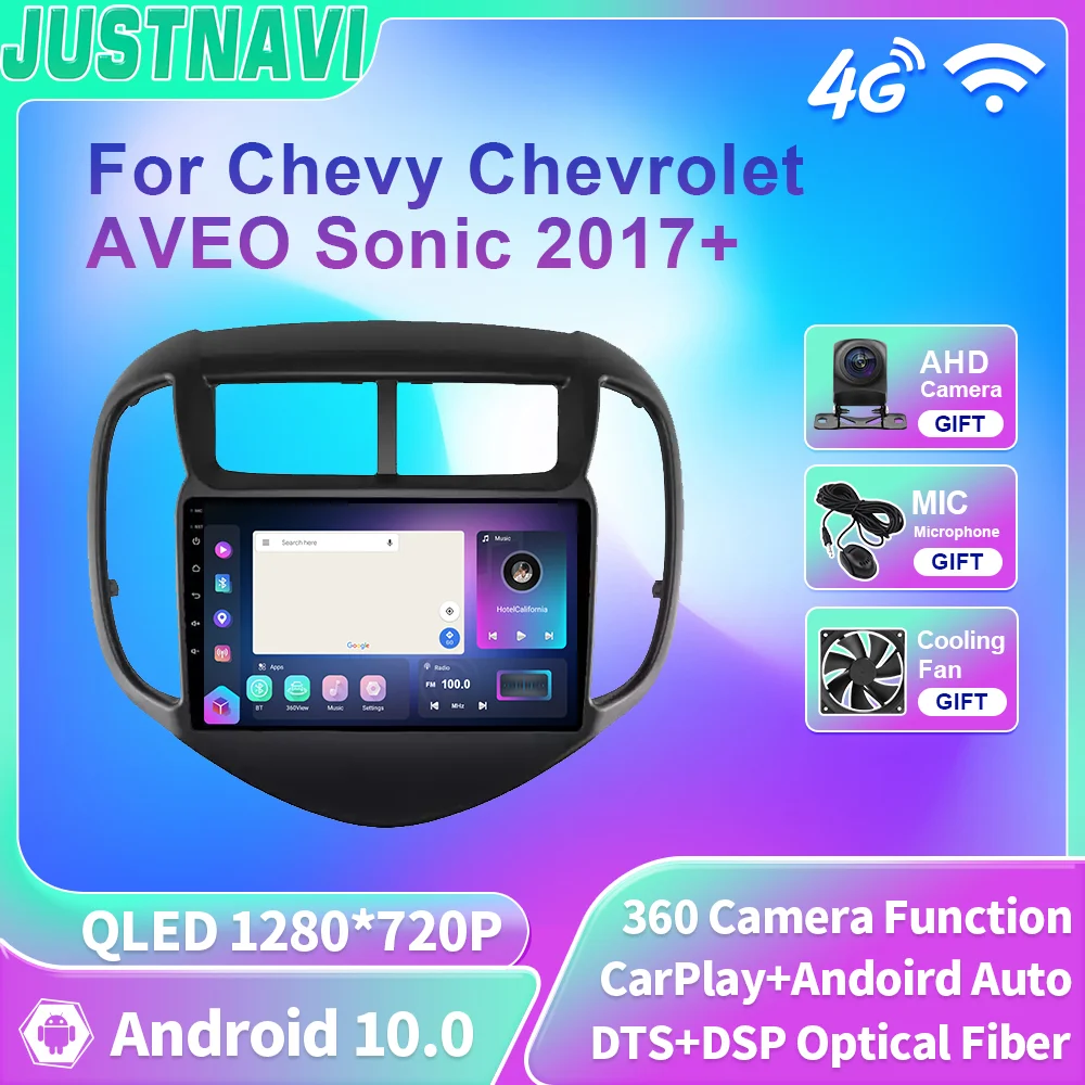 

JUSTNAVI 8G 128G Android 10.0 Car Radio Video Player For Chevy Chevrolet AVEO Sonic 2017+ Auto BT Multimedia GPS Stereo No 2din